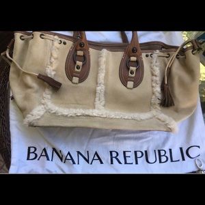 NWOT Banana Republic 100% Leather Sherpa Satchel